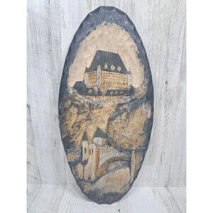 Alain Flamand Art Sculpteur Hand Carved Wooden Plaque 13" Quebec SIGNED 2017